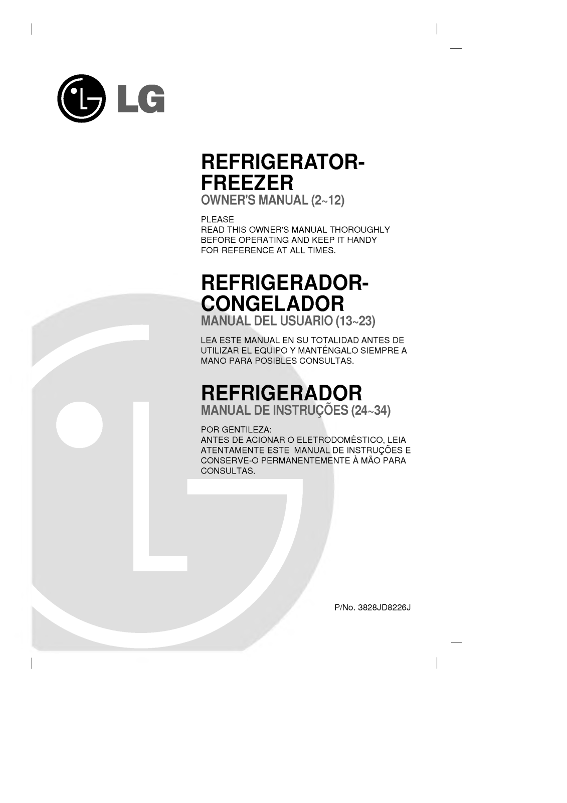 Lg GR-T4521GV, GR-T5021GV Owners Manual