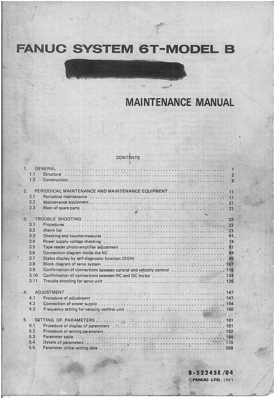 FANUC 6T, 6T-B Maintenance Manual