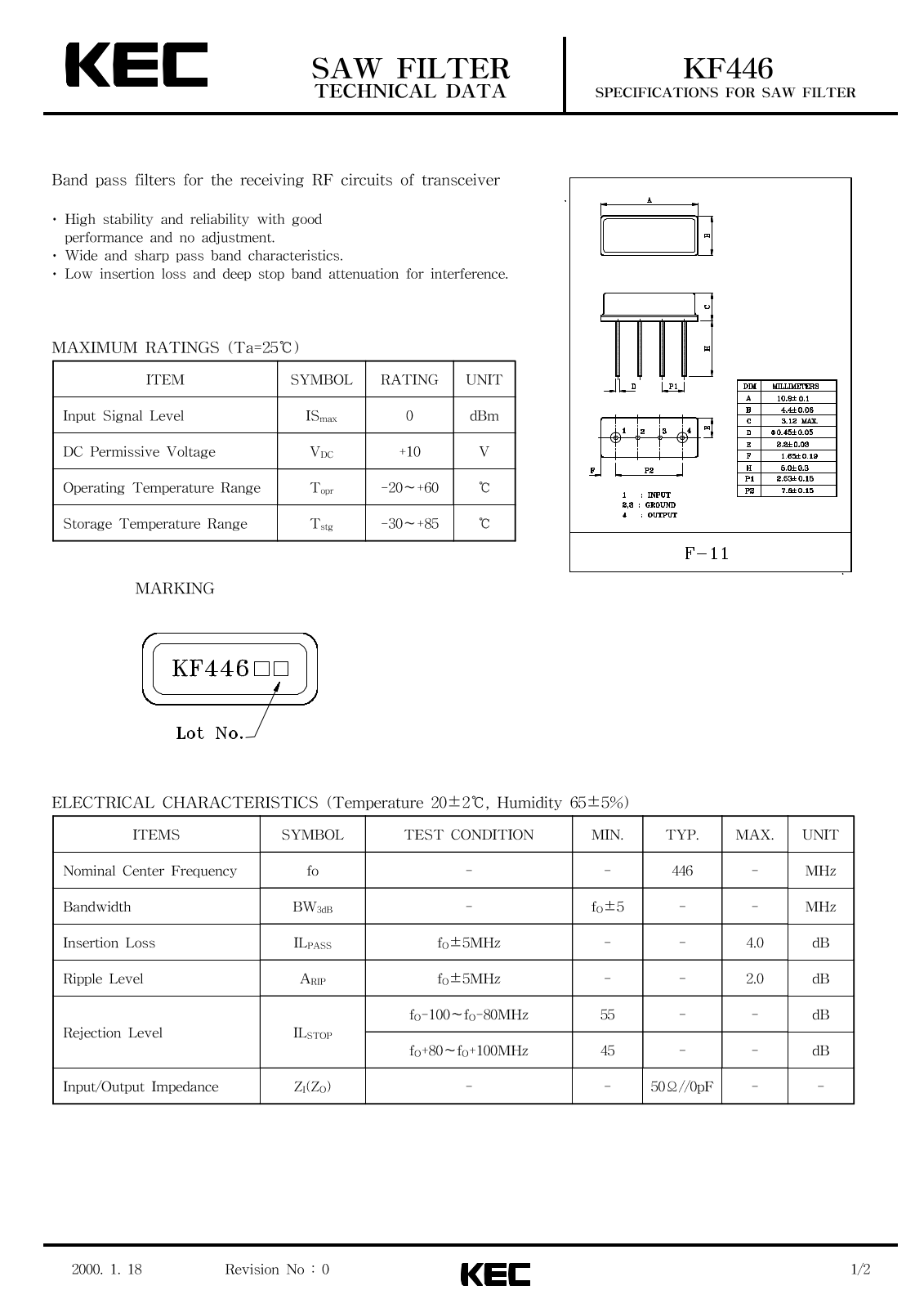 KEC KF446 Datasheet