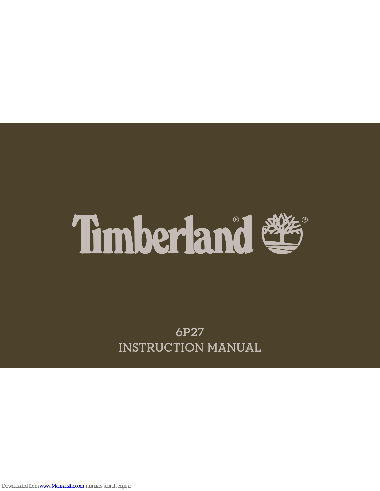 Timberland 6P27 Instruction Manual