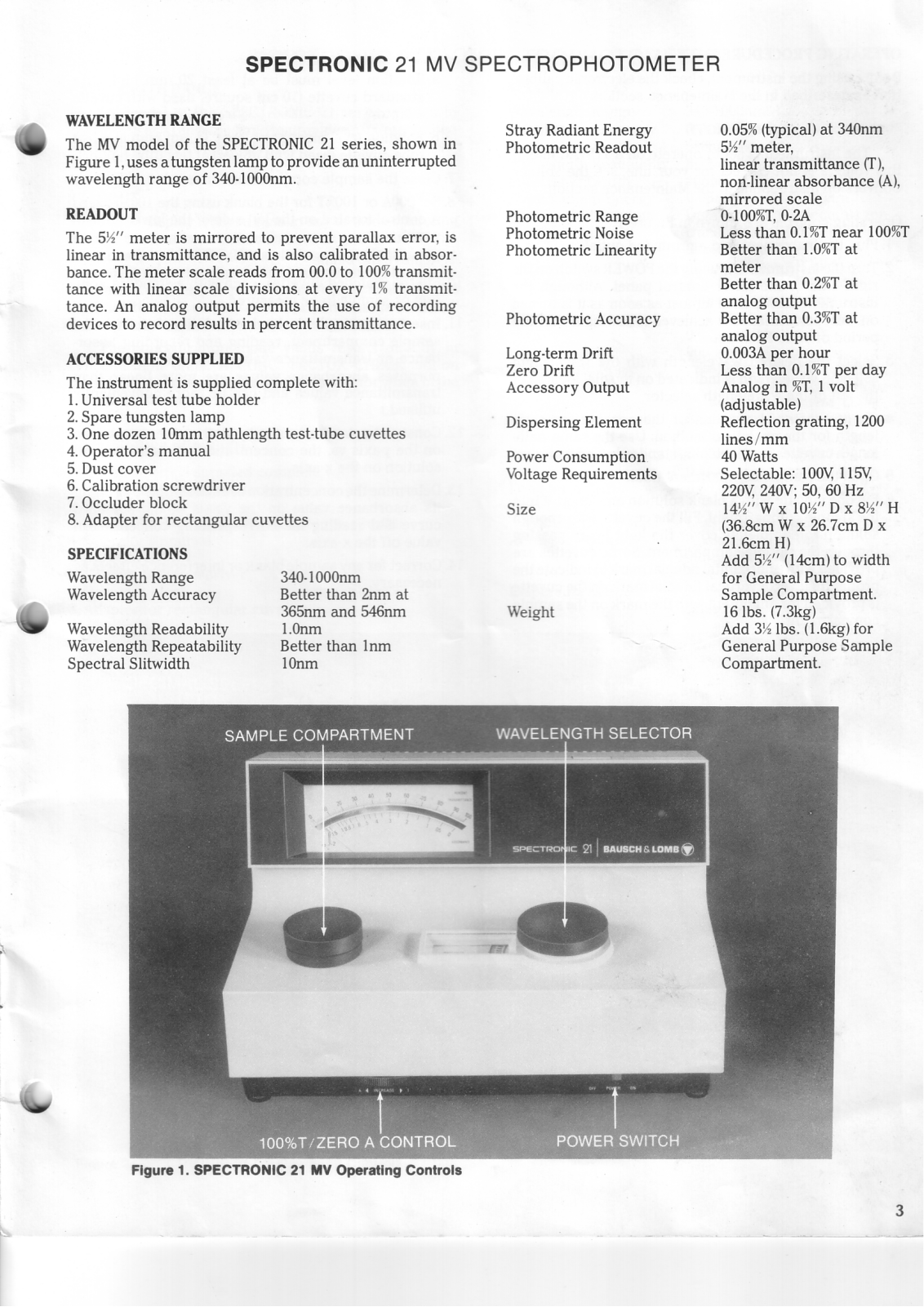 Bausch&Lomb Spectronic 21 Service manual