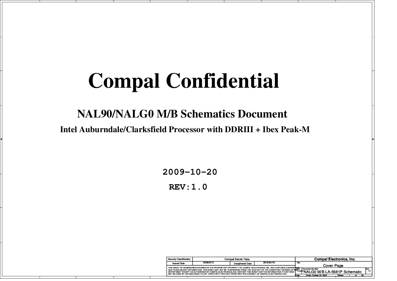 Compal LA-5681P NAL90, Aspire 4740, Aspire 4740G, Aspire 4745, Aspire 5740 Schematic