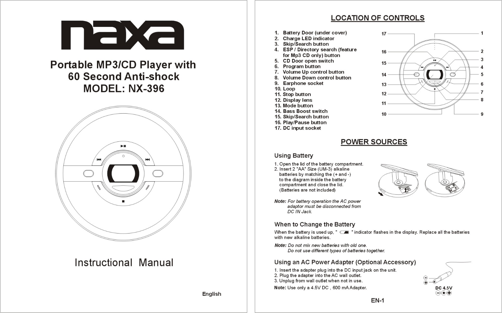 Naxa NX-396 User Manual