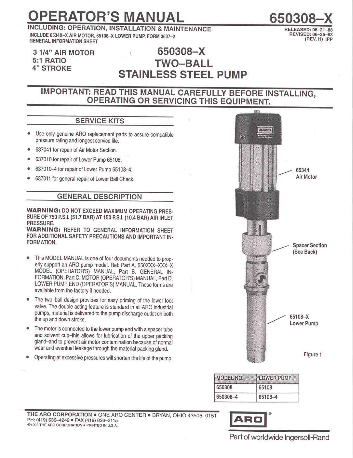 Ingersoll-Rand 650308-X User Manual