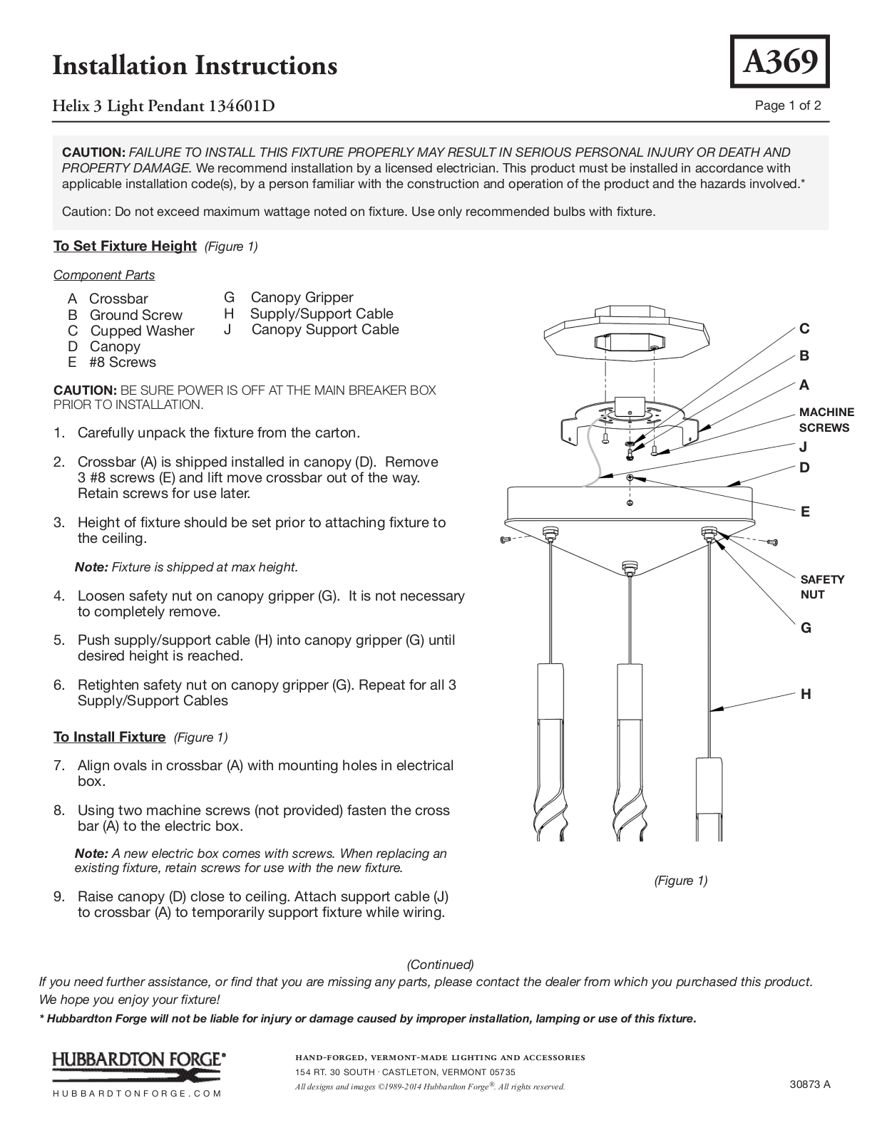 Hubbardton Forge 134601 User Manual