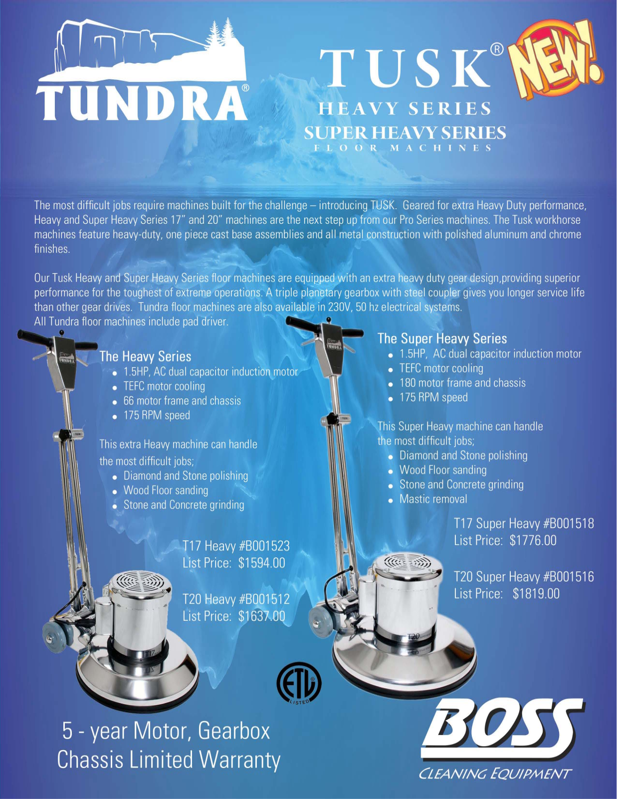 BOSS CLEANING T17 Heavy, T20 Heavy, T17 Super Heavy, T20 Super Heavy Specifications - ManualMachine.com