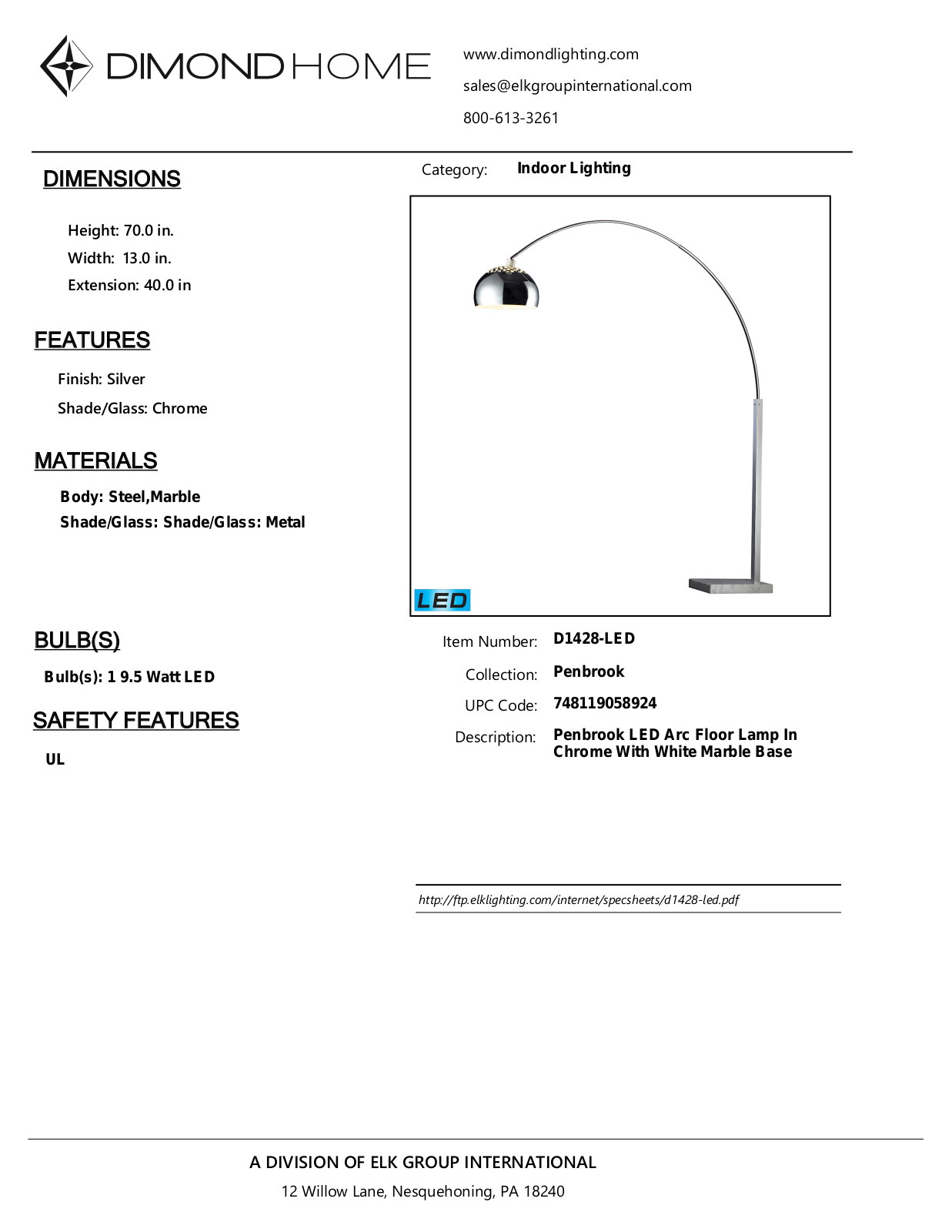 ELK Home D1428LED User Manual