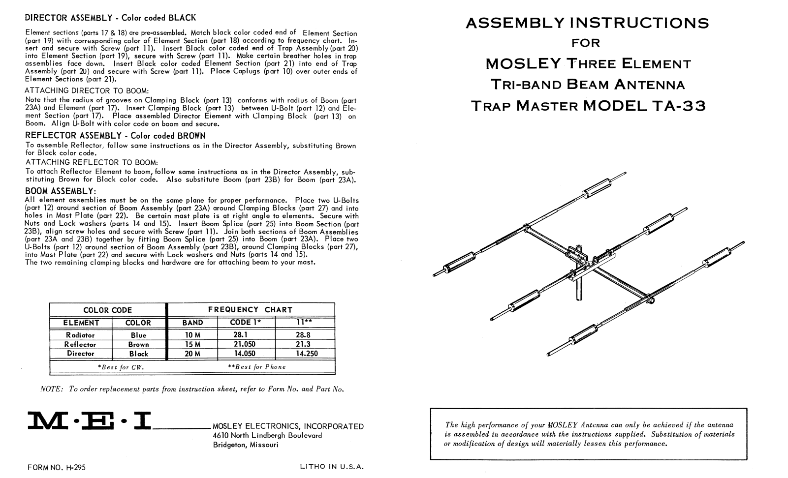 Mosley Electronics Ta-33 User Manual