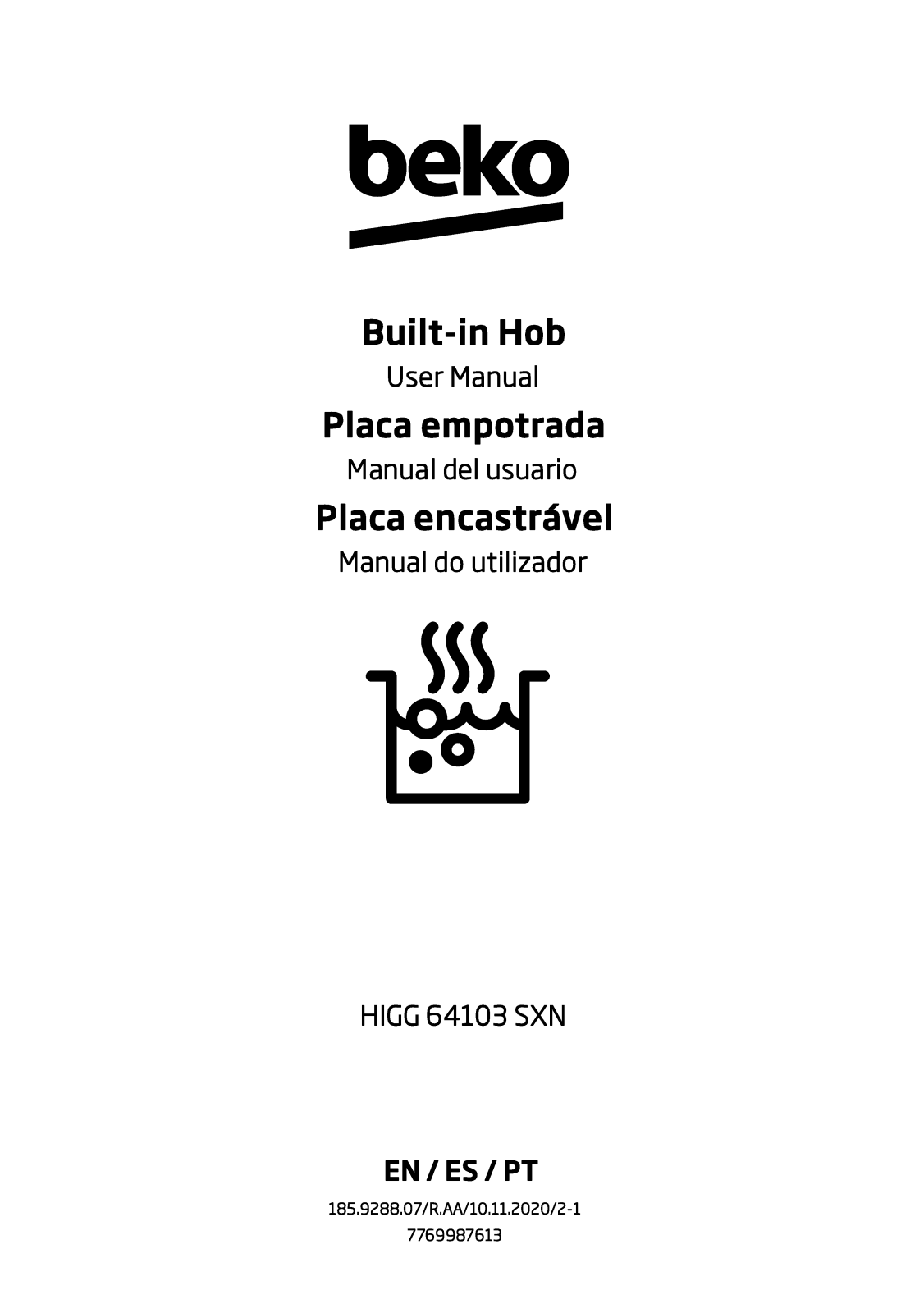 Beko HIGG 64103 SXN User manual