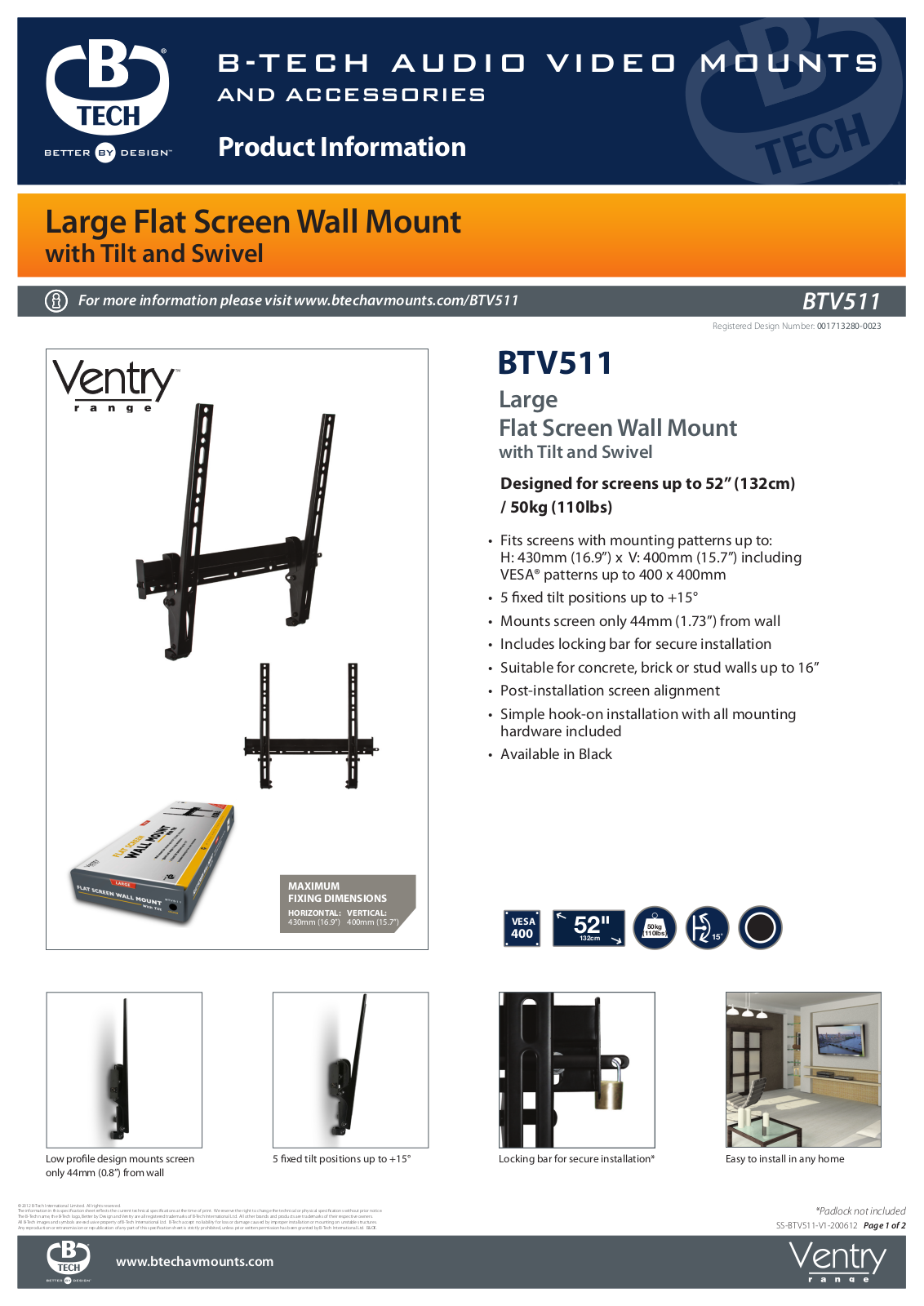 B-TECH BTV511/B Datasheet