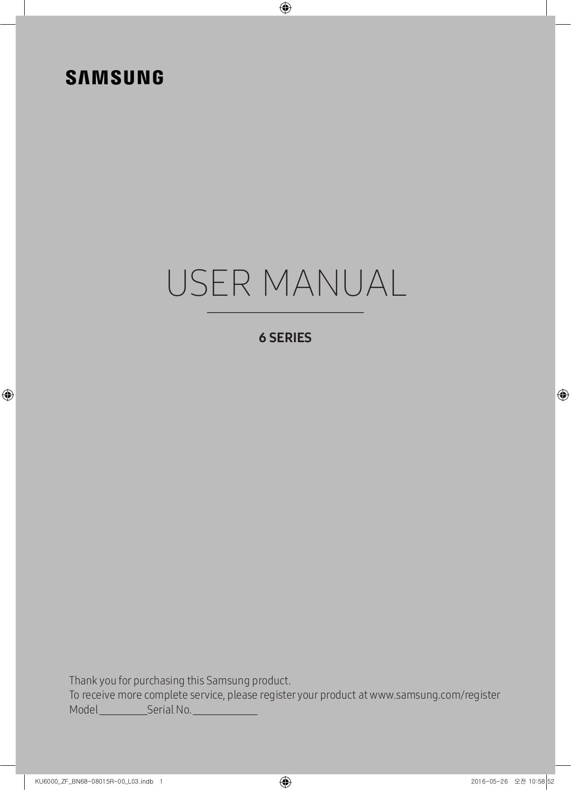 Samsung UE40KU6000, UE40KU6070, UE43KU6000, UE43KU6070, UE50KU6000 User guide - ManualMachine.com