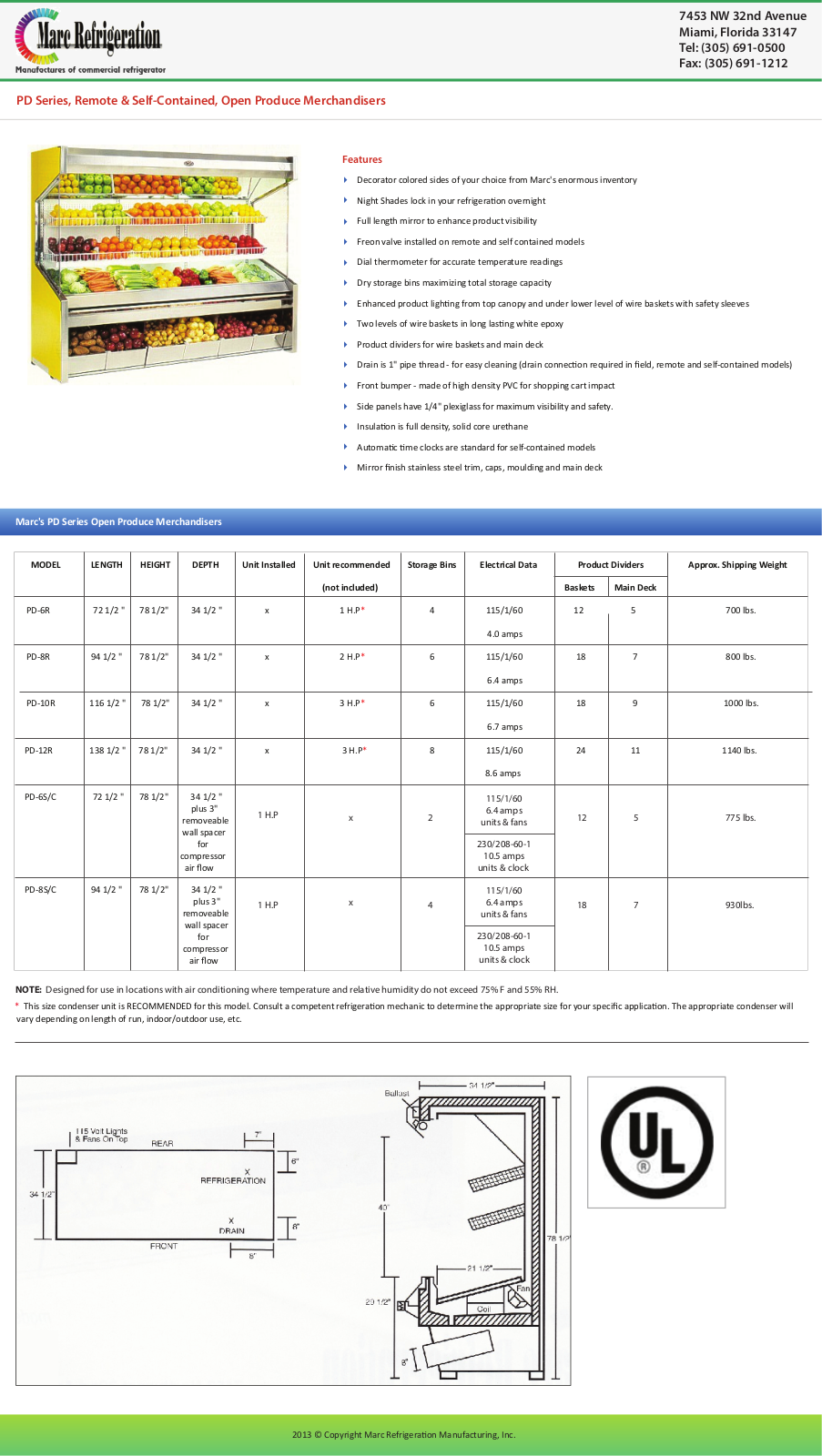 Marc Refrigeration PD-10R User Manual