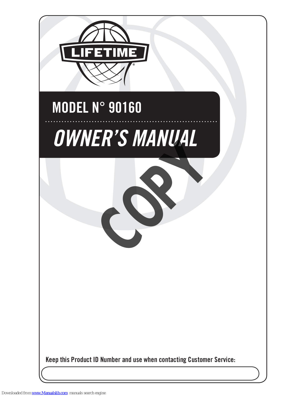 Lifetime 90160 Owner's Manual