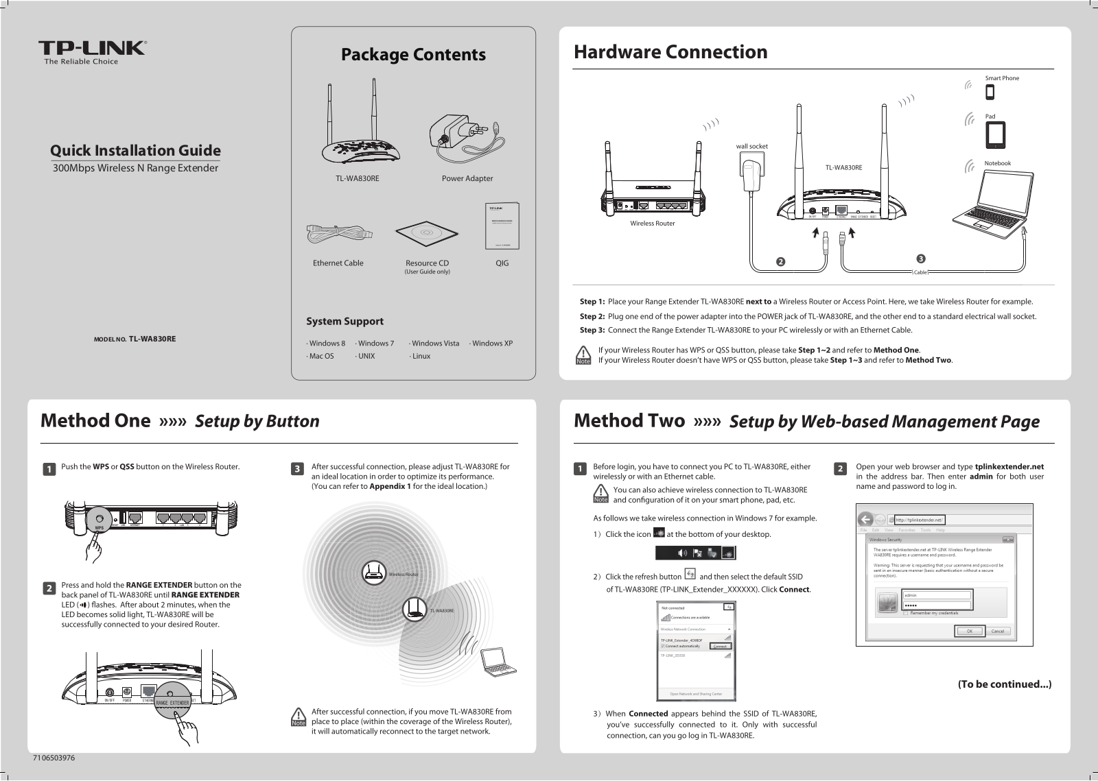 TP-Link TL-WA830RE Quick Installation Guide