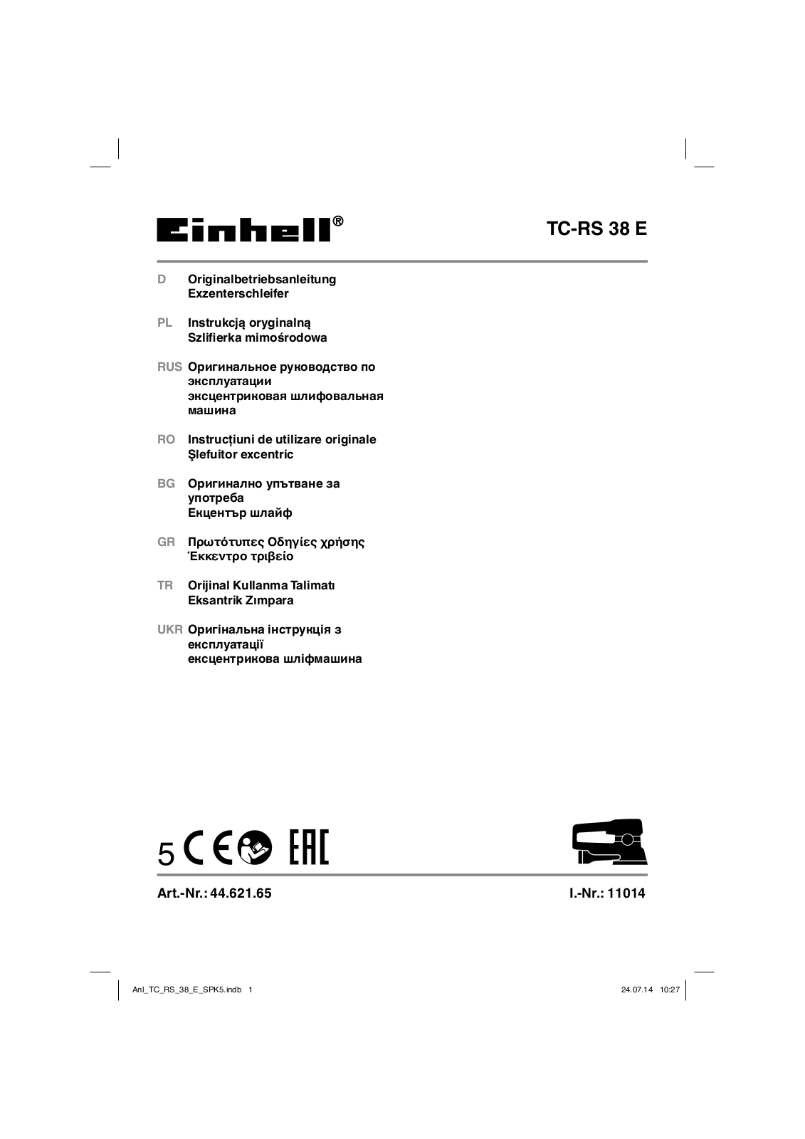 EINHELL TC-RS 38 E User Manual