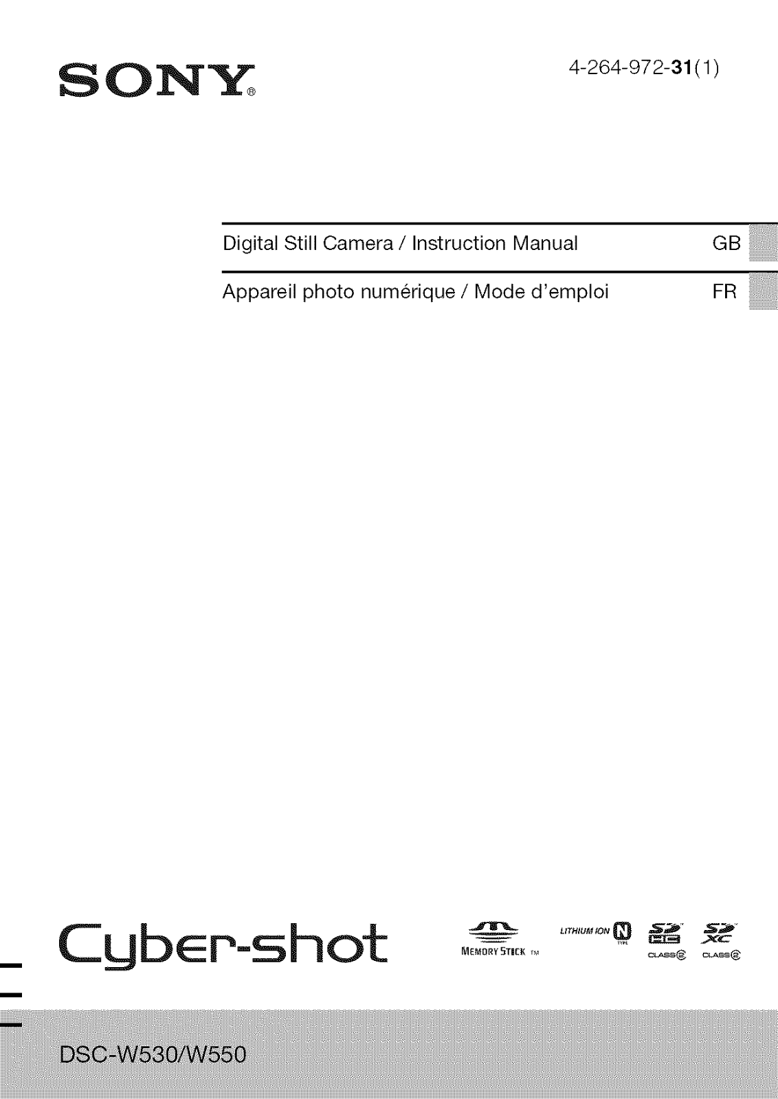 Sony DSC-W550 Owner’s Manual