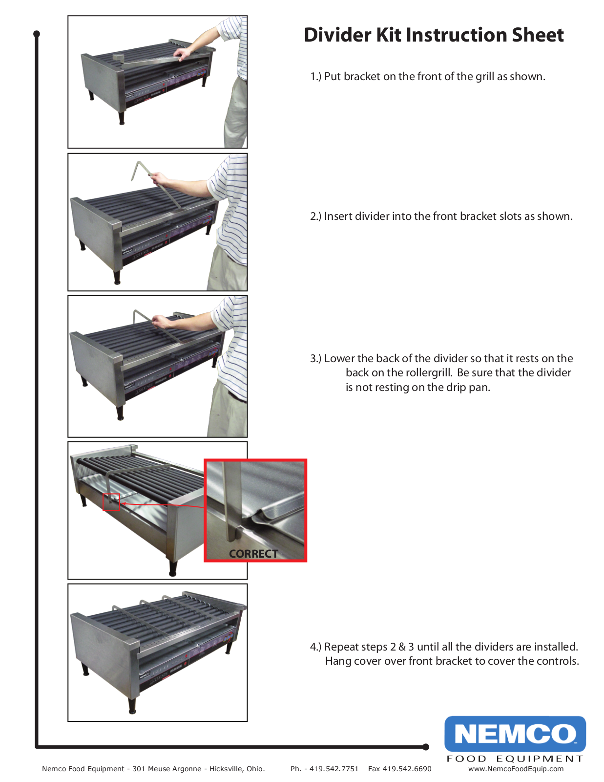 Nemco Food Equipment 80440 Instruction Sheet