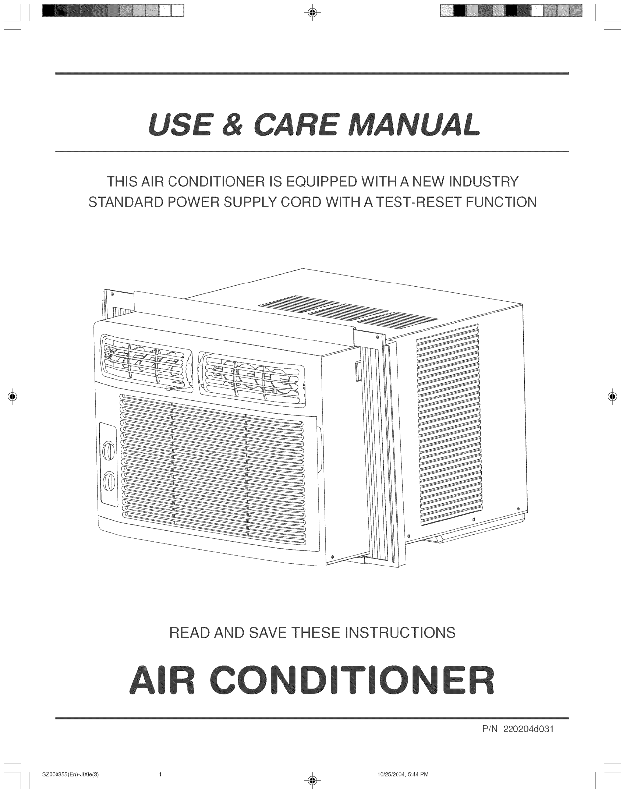 Frigidaire FAA082P7A2, FAA083P7A4, FAA063P7A1, FAA082P7A4, FAA083P7A1 Owner’s Manual