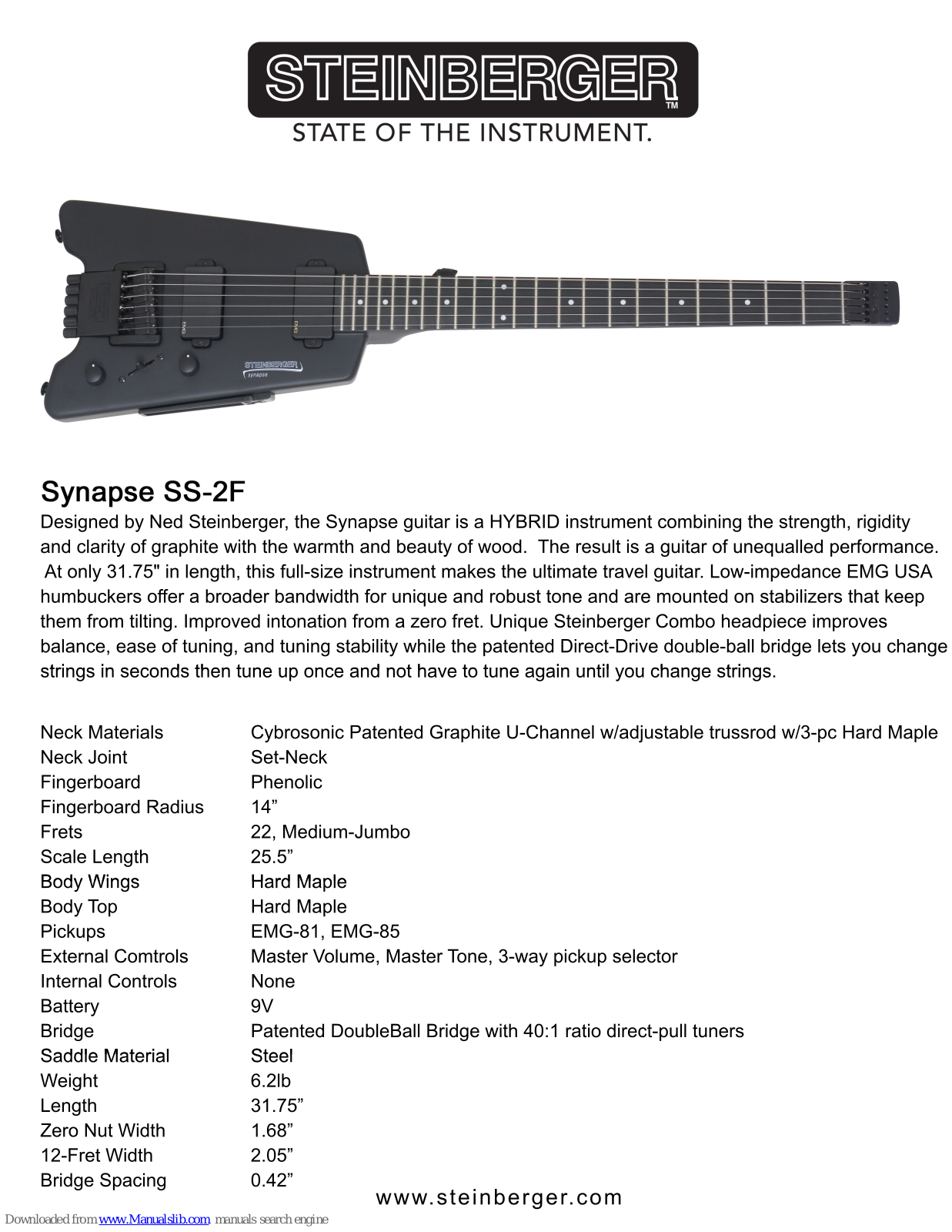 Steinberger Synapse SS-2F Specifications - ManualMachine.com
