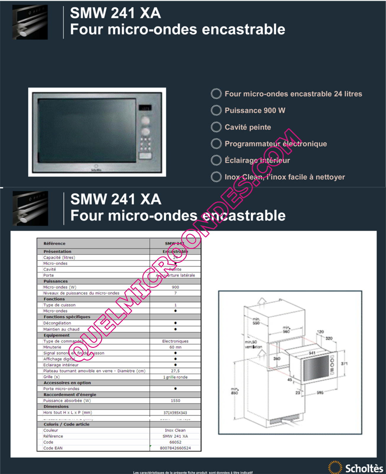 Scholtes SMW2411XA User Manual