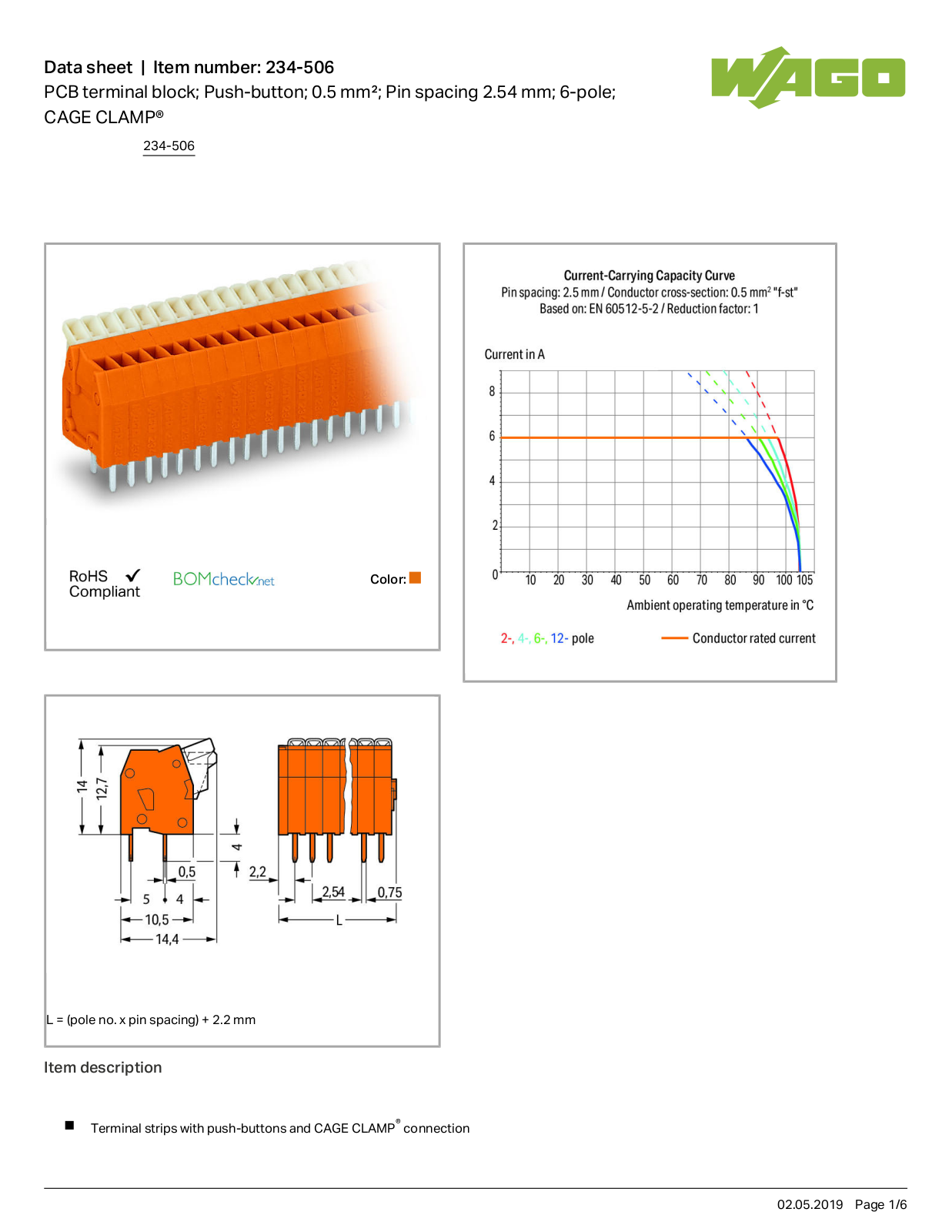 Wago 234-506 Data Sheet