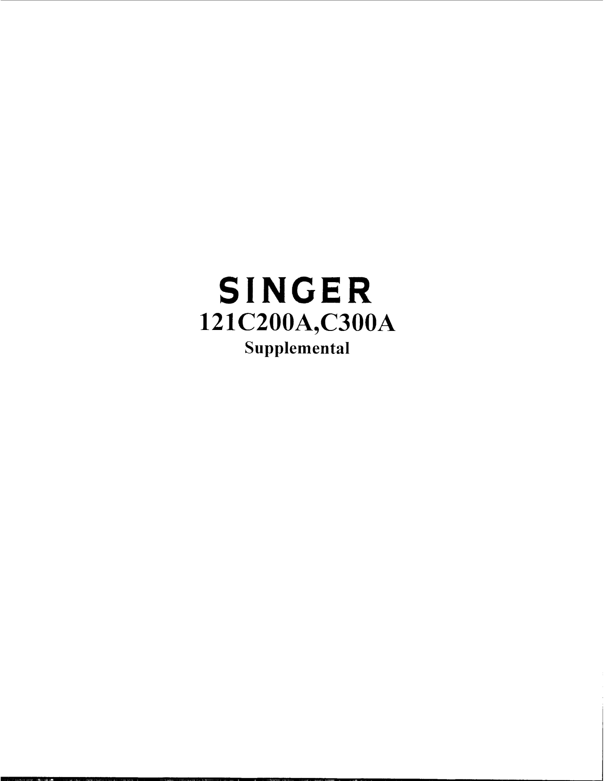 Singer 121C200A, 121C300A Parts List