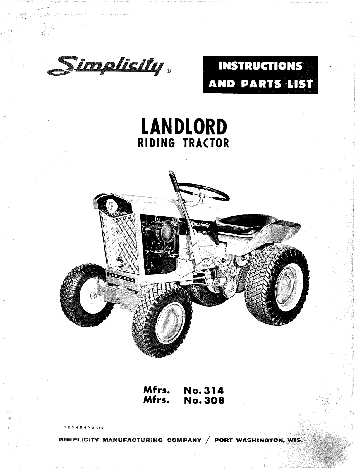 Simplicity 314, 308 User Manual