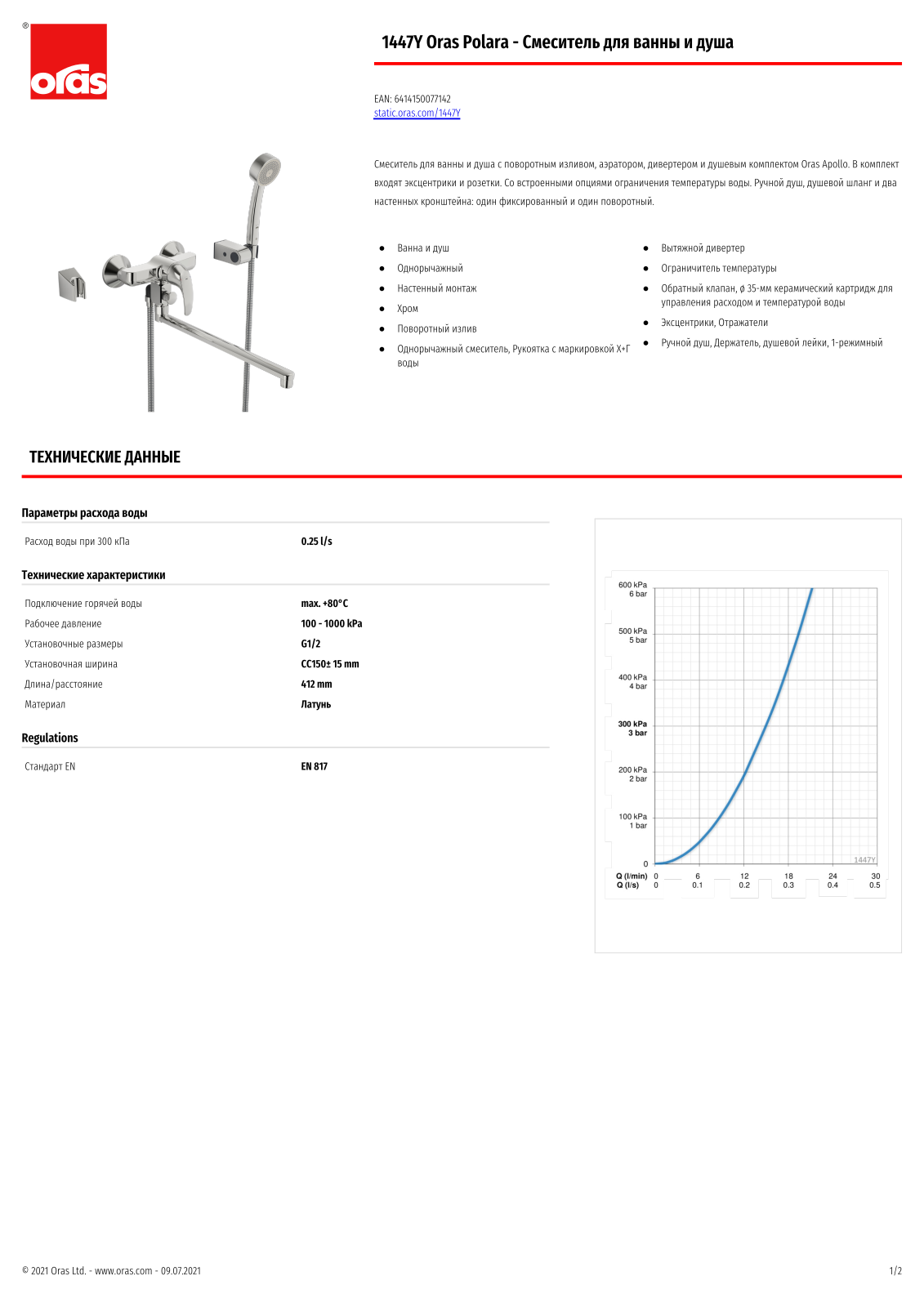 Oras Polara 1447Y Datasheet