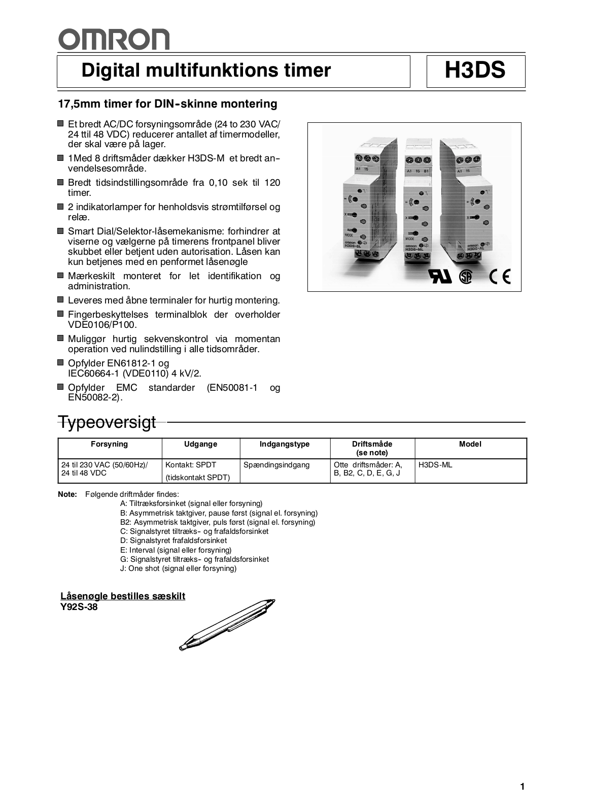 Omron H3DS DATASHEET