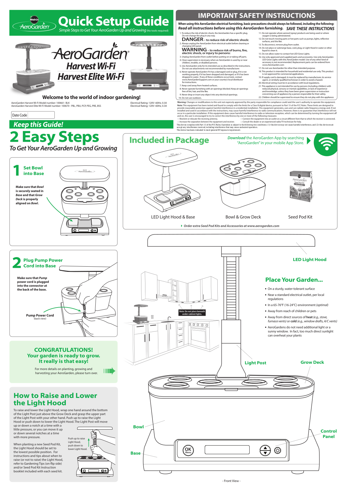 AeroGrow 1006MTK Users Manual