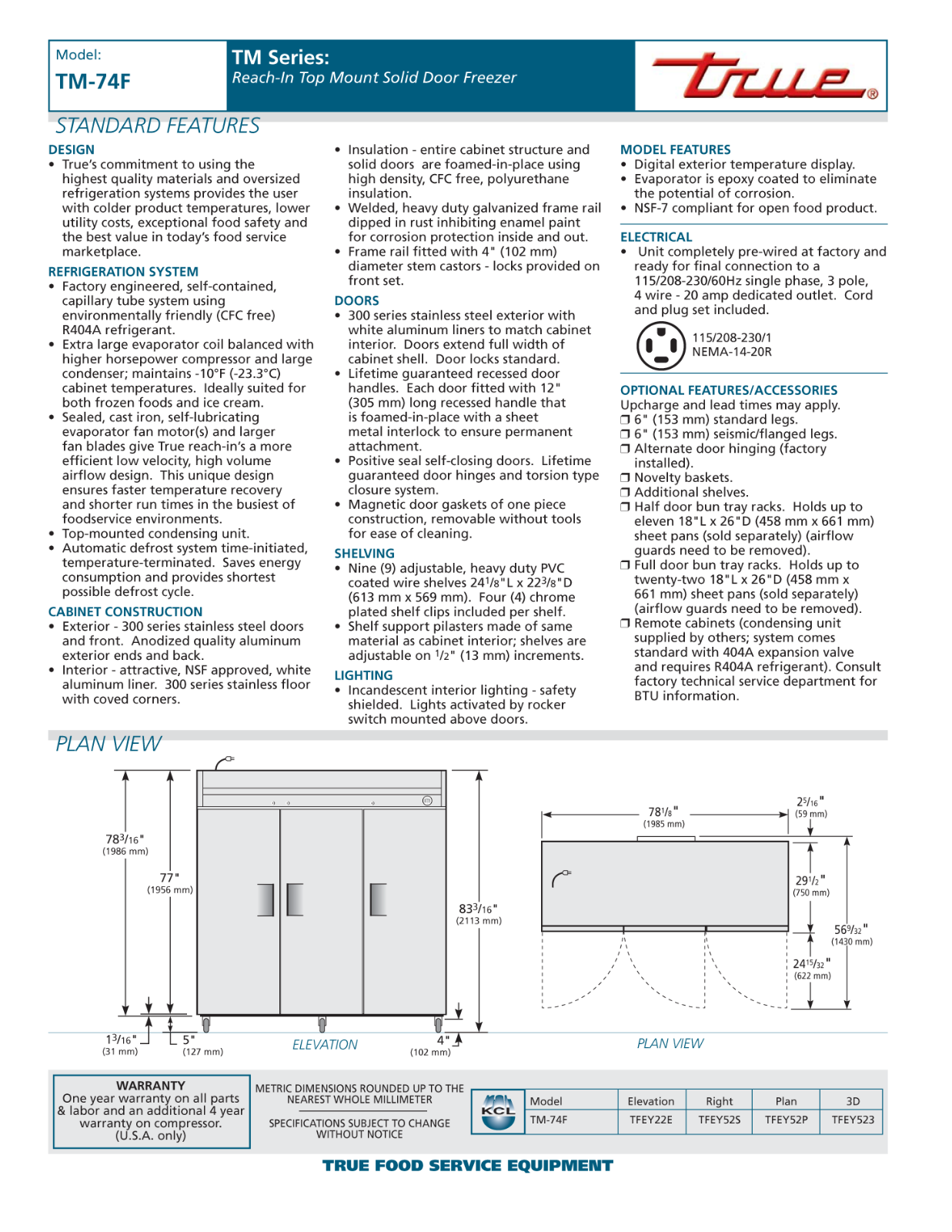 True Manufacturing TM-74F General Manual - ManualMachine.com