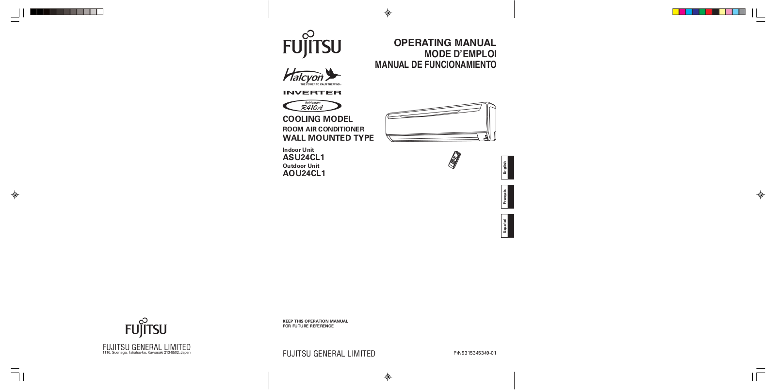 Fujitsu AOU24CL1 Installation  Manual
