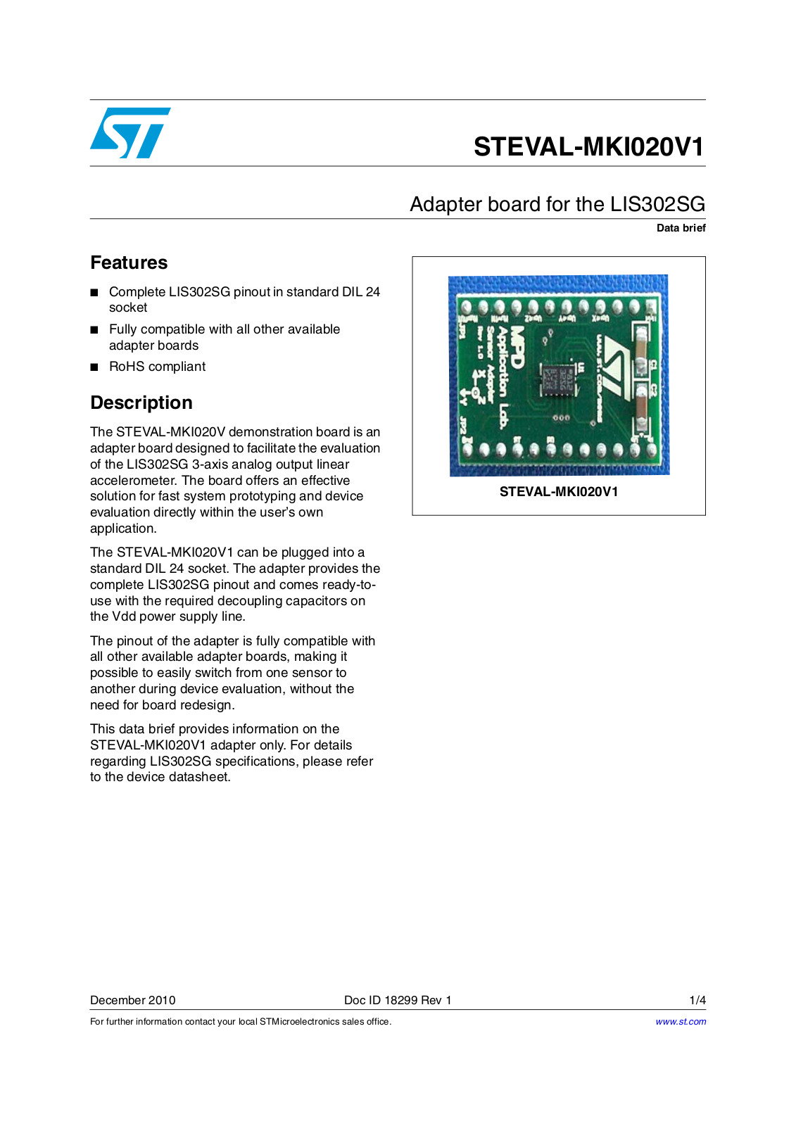 ST MKI020V1 User Manual