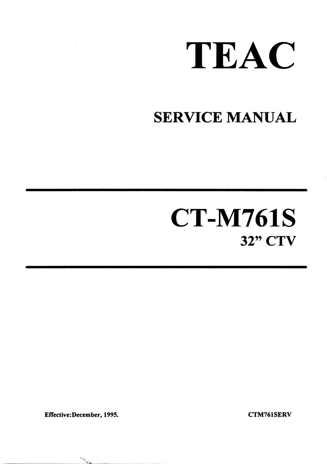 TEAC CTM-761-S Service manual