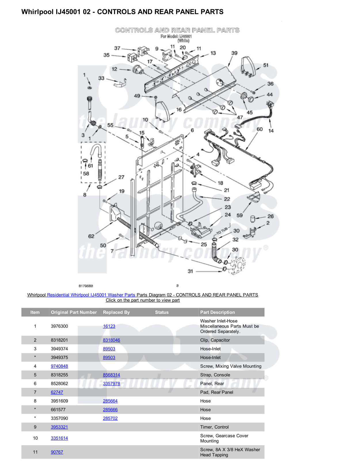 Whirlpool IJ45001 Parts Diagram