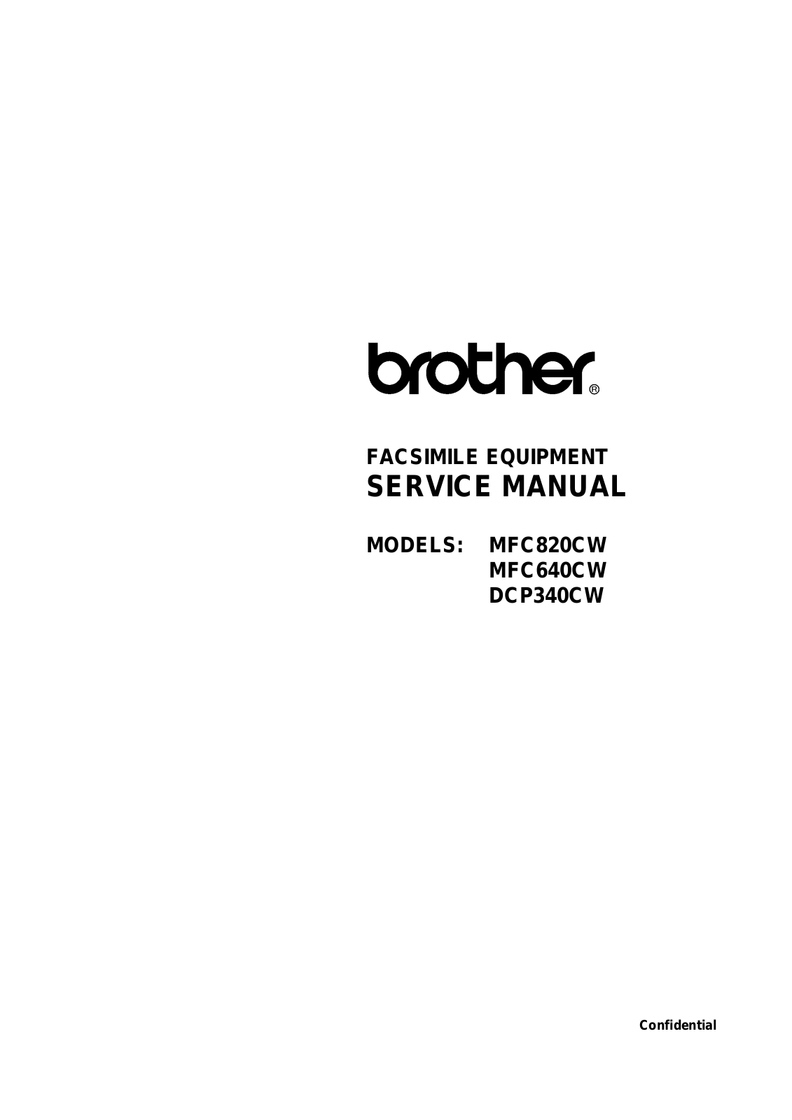 Brother dcp 340cw, mfc 640cw, mfc 820cw Service Manual