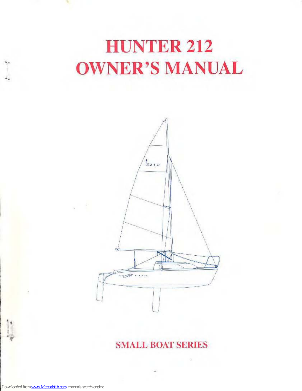 HUNTER MARINE 212 Small Boat Owner's Manual