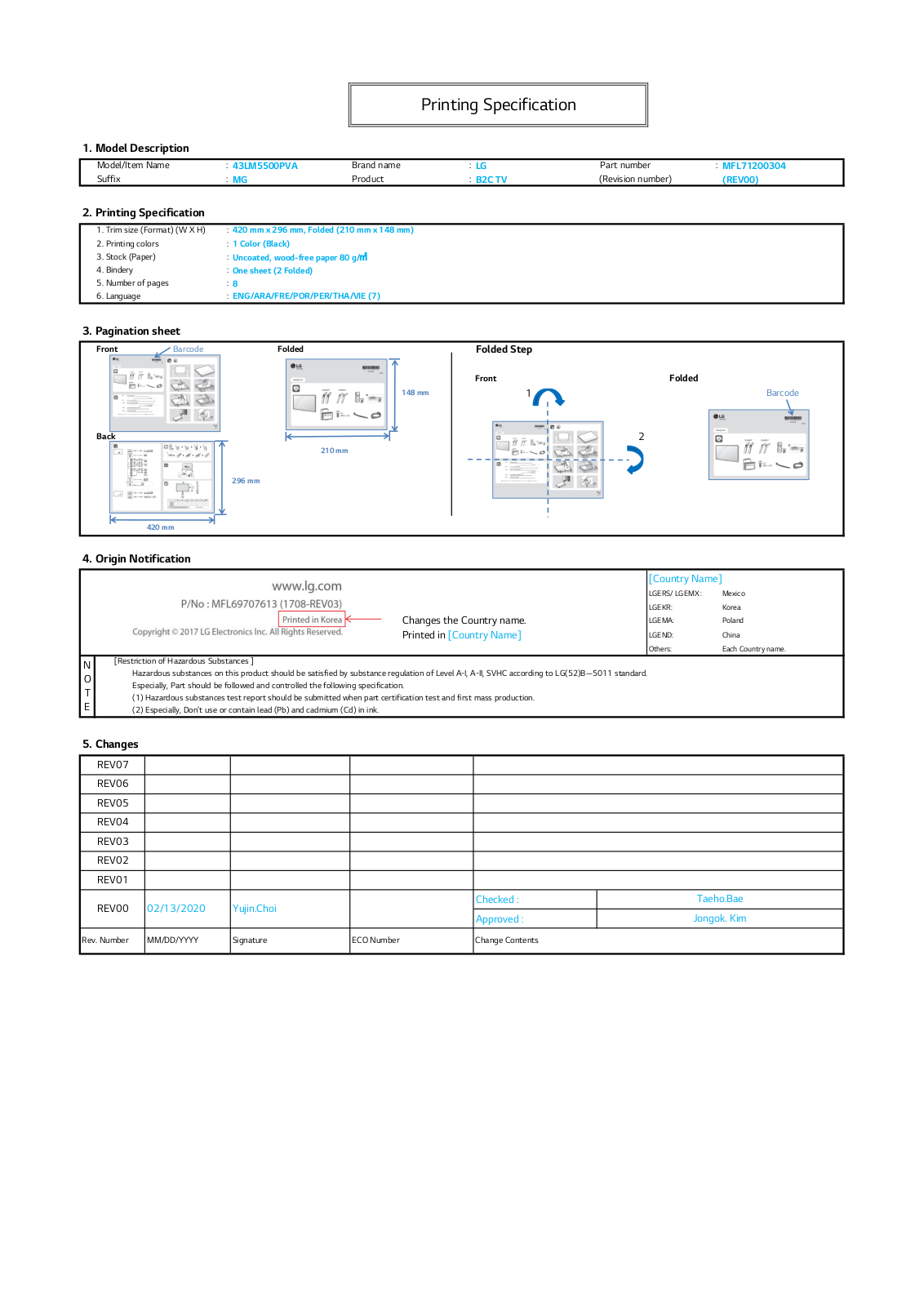 LG 32LM550BPVA Quick Setup Guide