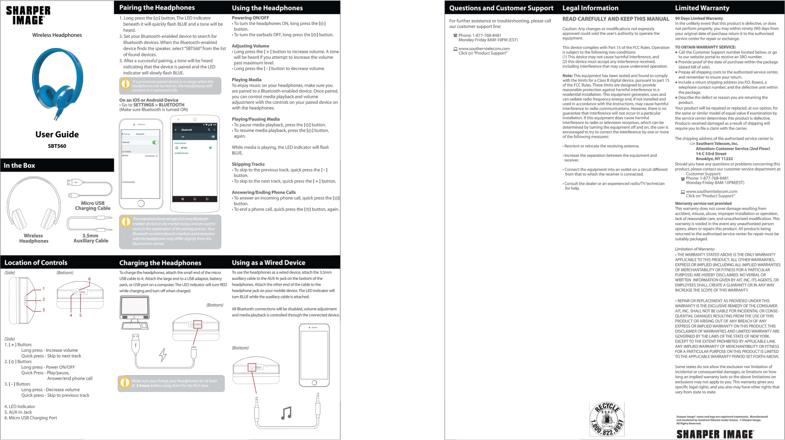 Sharper image SBT560 User Manual