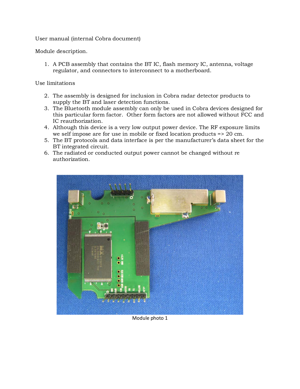 Cobra Electronics RBTM900 Users manual