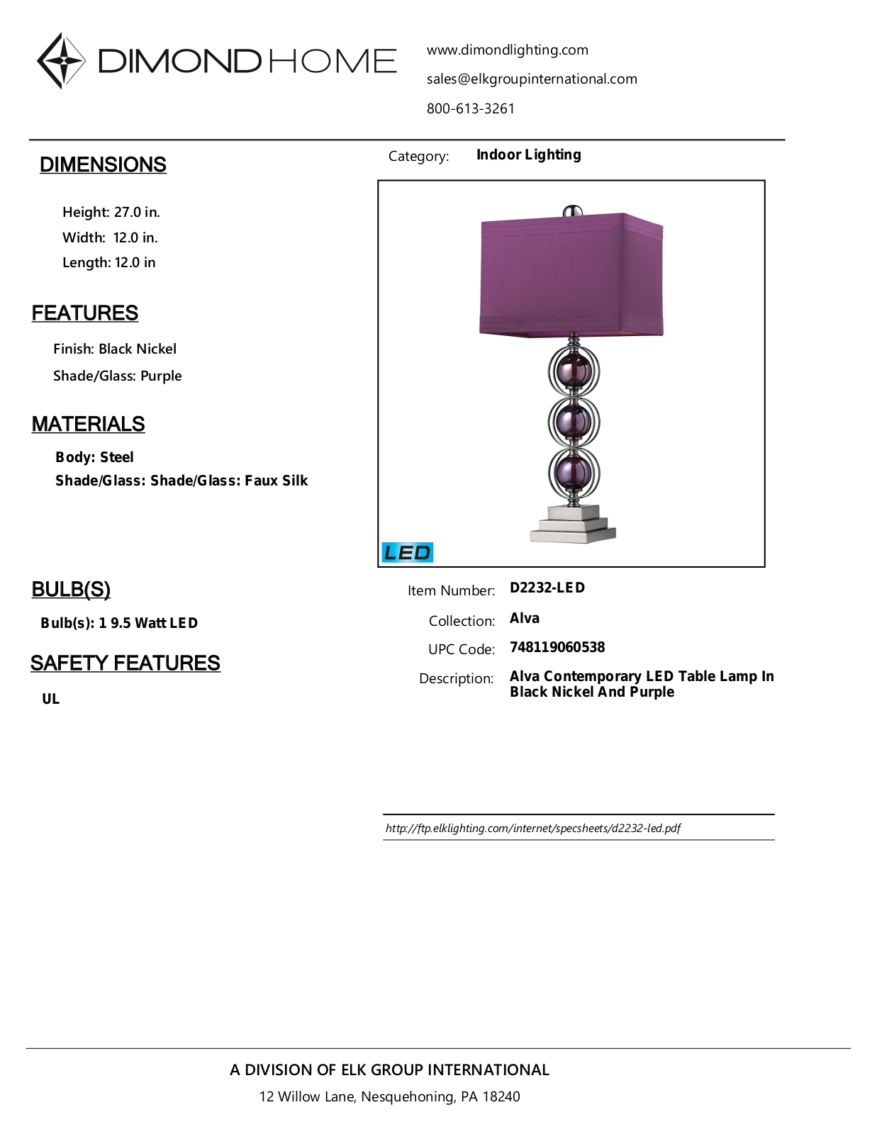 ELK Home D2232LED User Manual