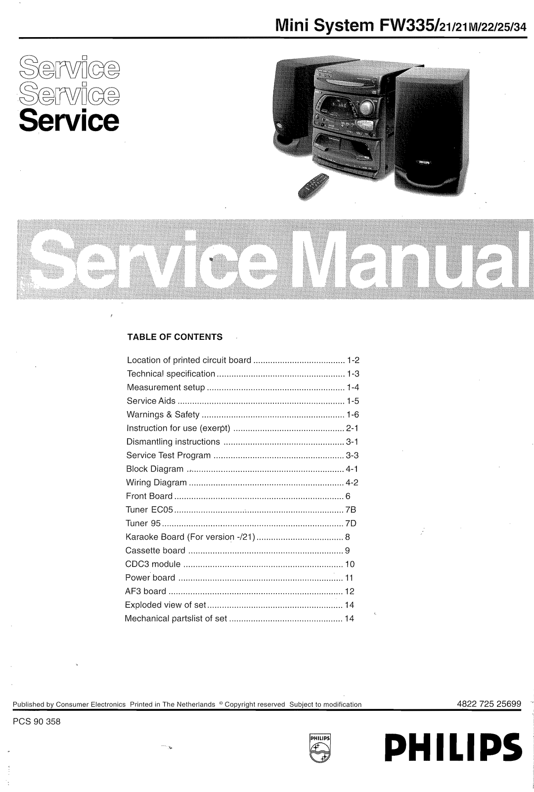 Philips FW-335 Service Manual