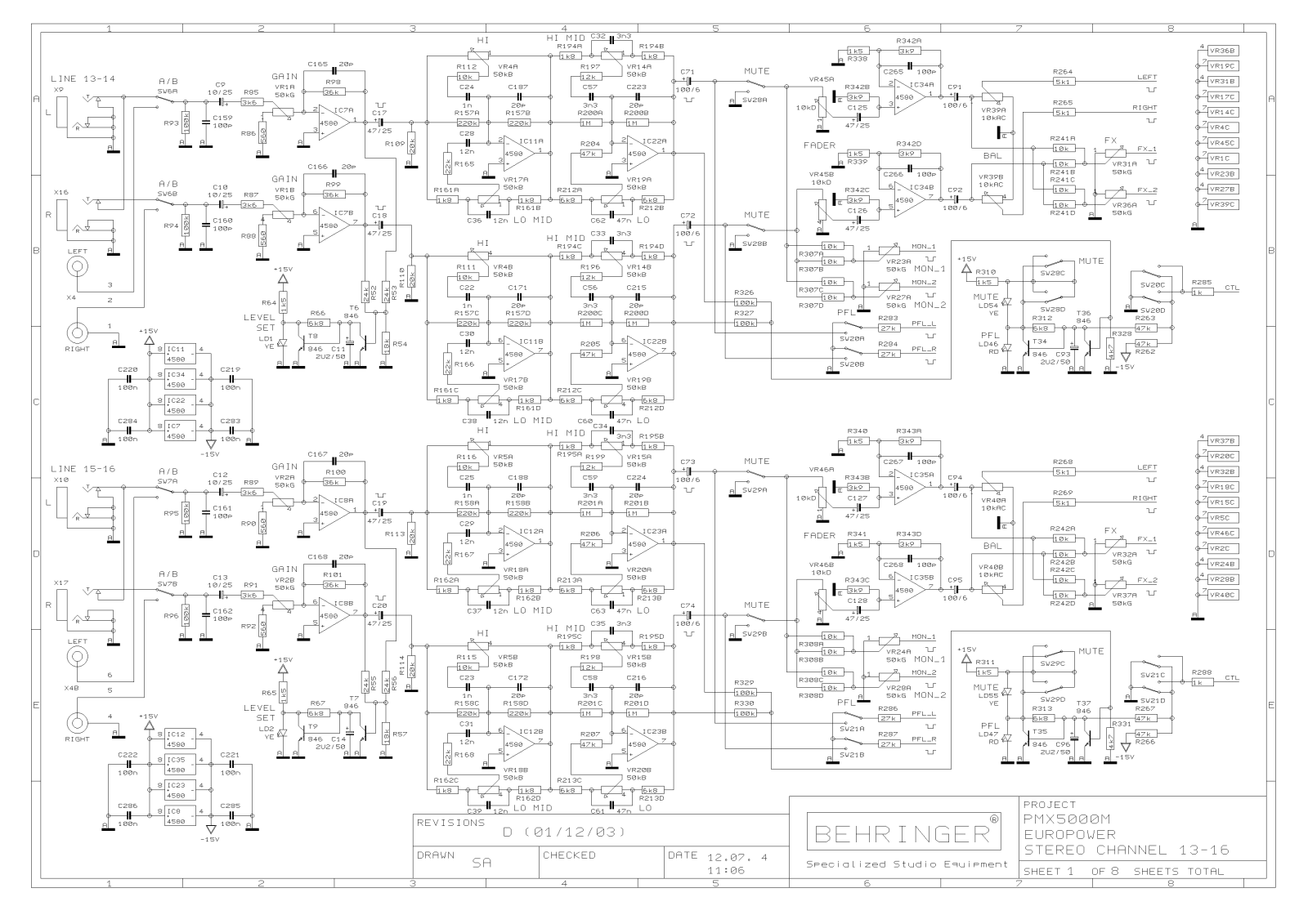 Behringer EuroPower PMH5000 Schematic