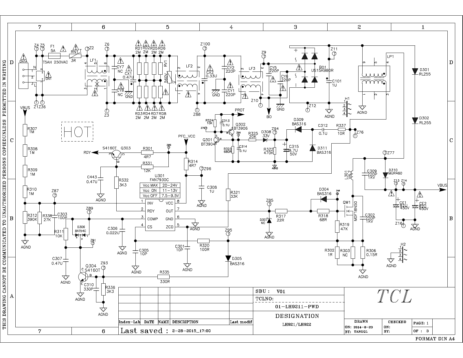 TCL 40-LM9211-PWD1XG Schematic