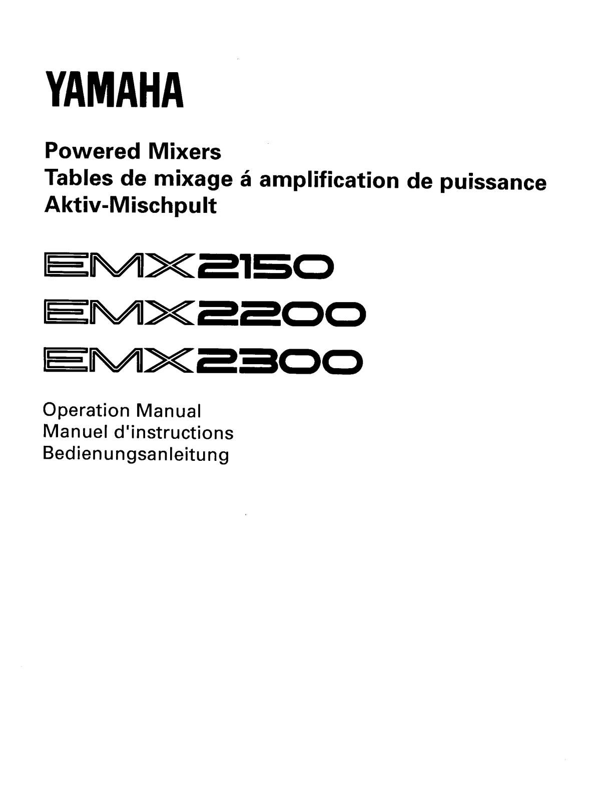 YAMAHA EMX2150, EMX2200, EMX2300 User Manual