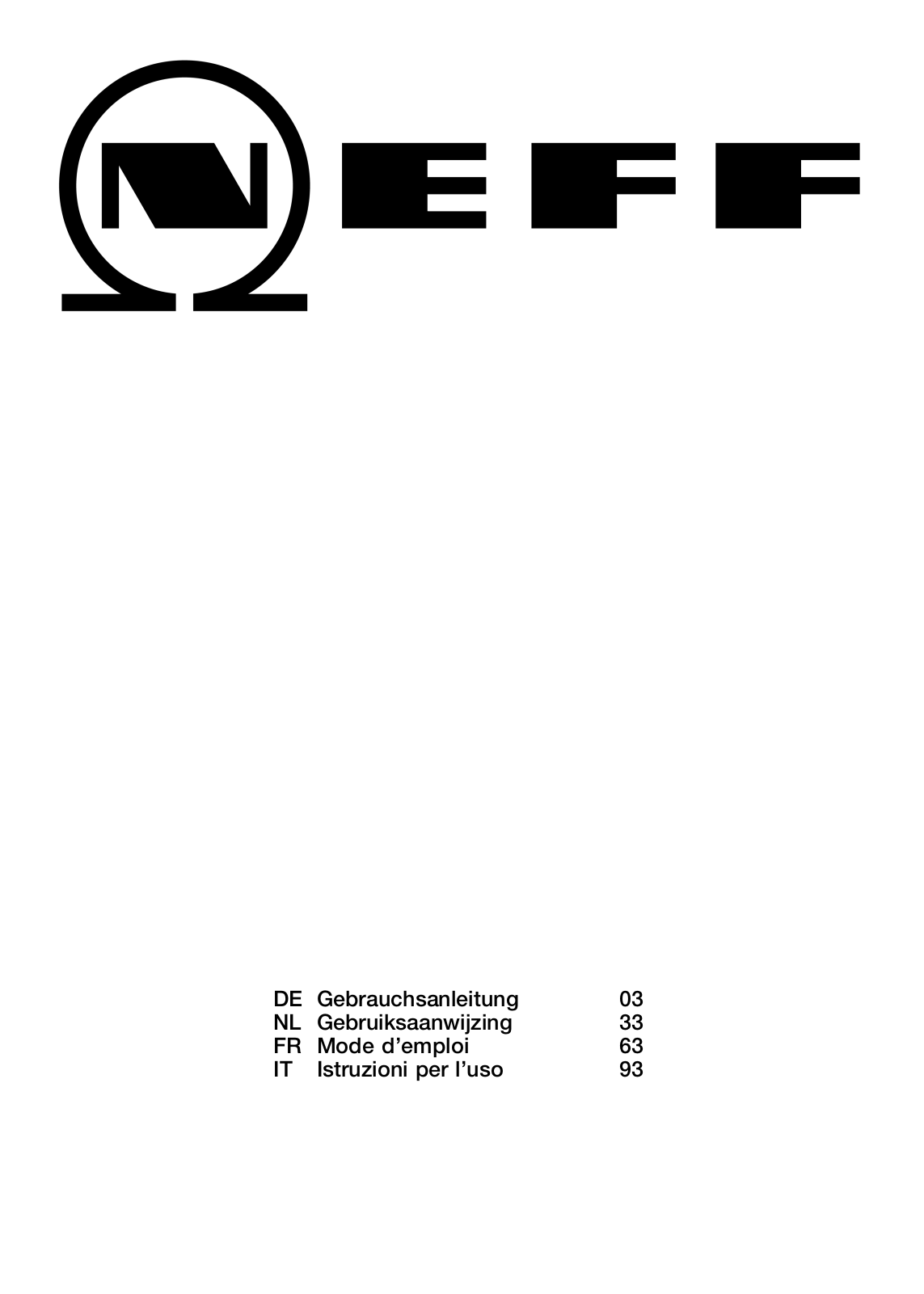 NEFF N44D30N0 User Manual