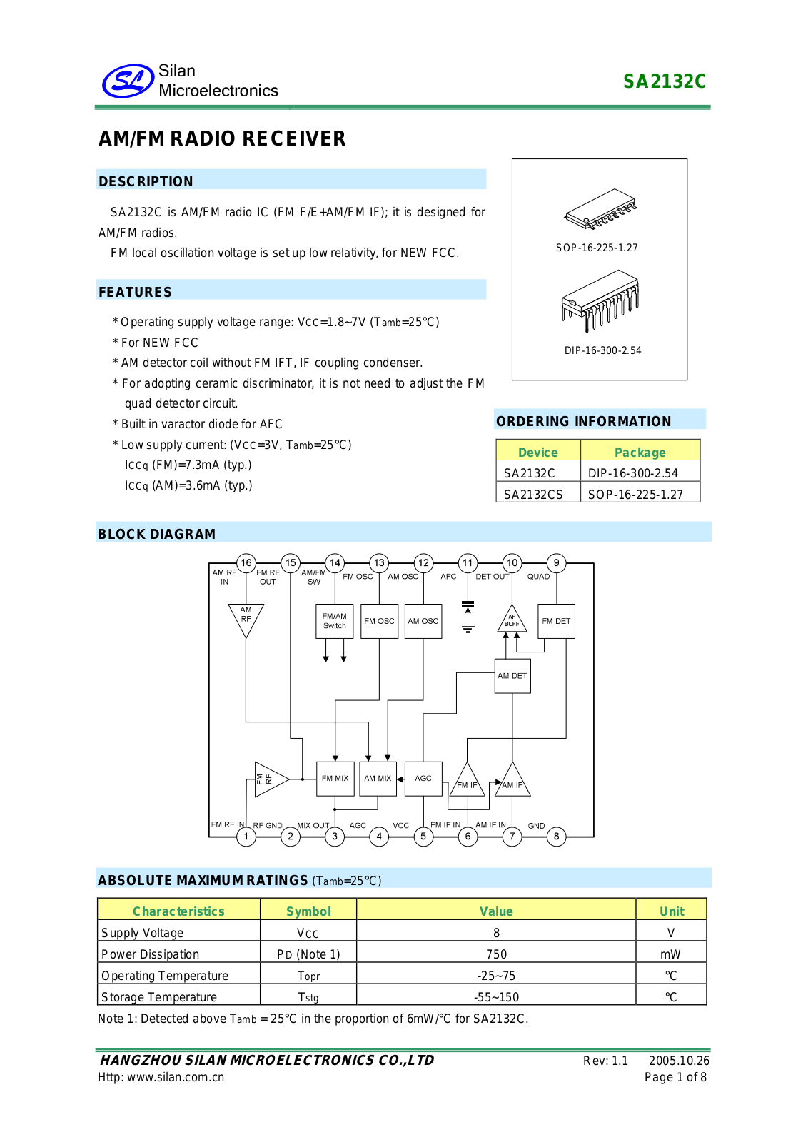 Datasheets SA2132C Datasheet - ManualMachine.com