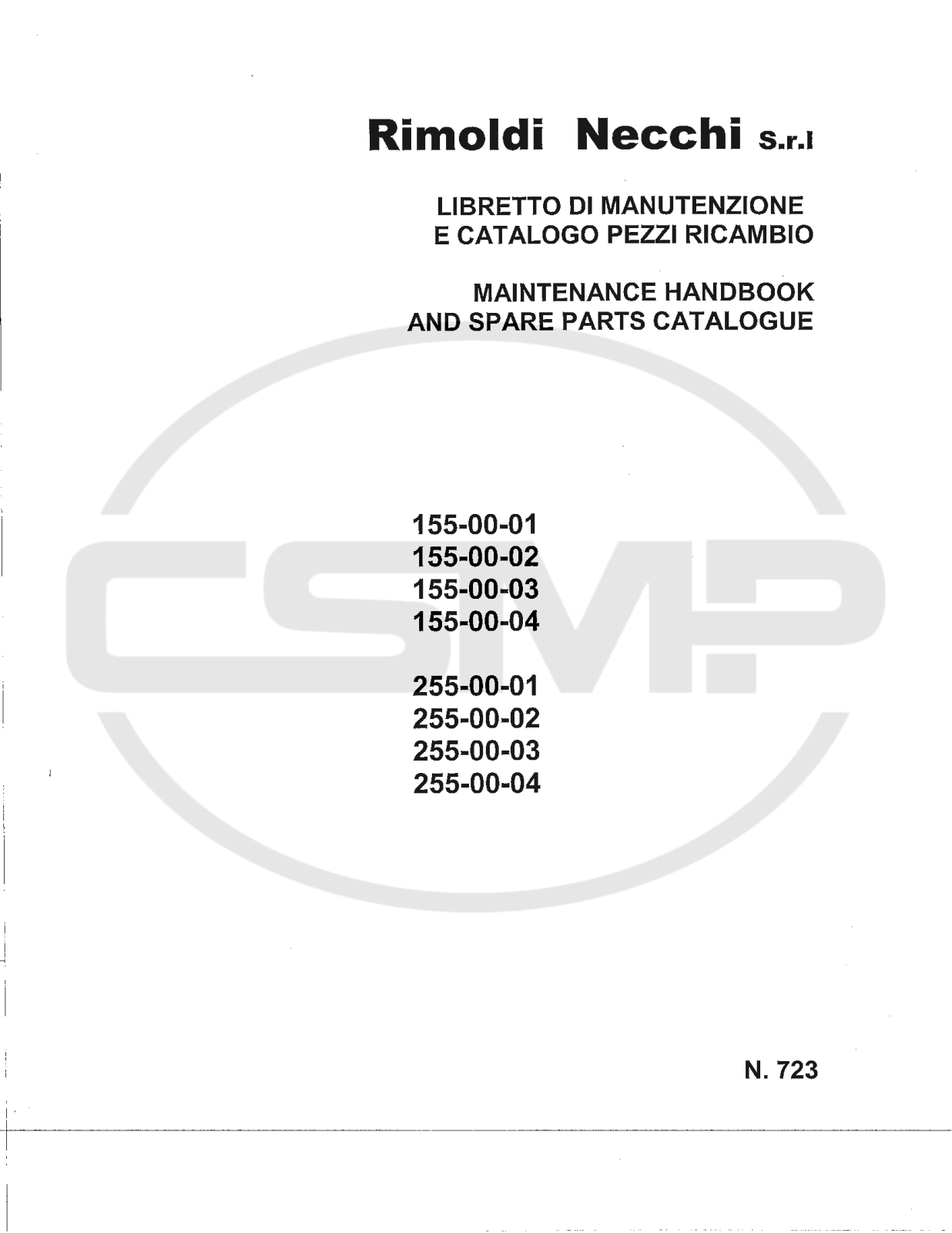 Rimoldi 255 Parts Book