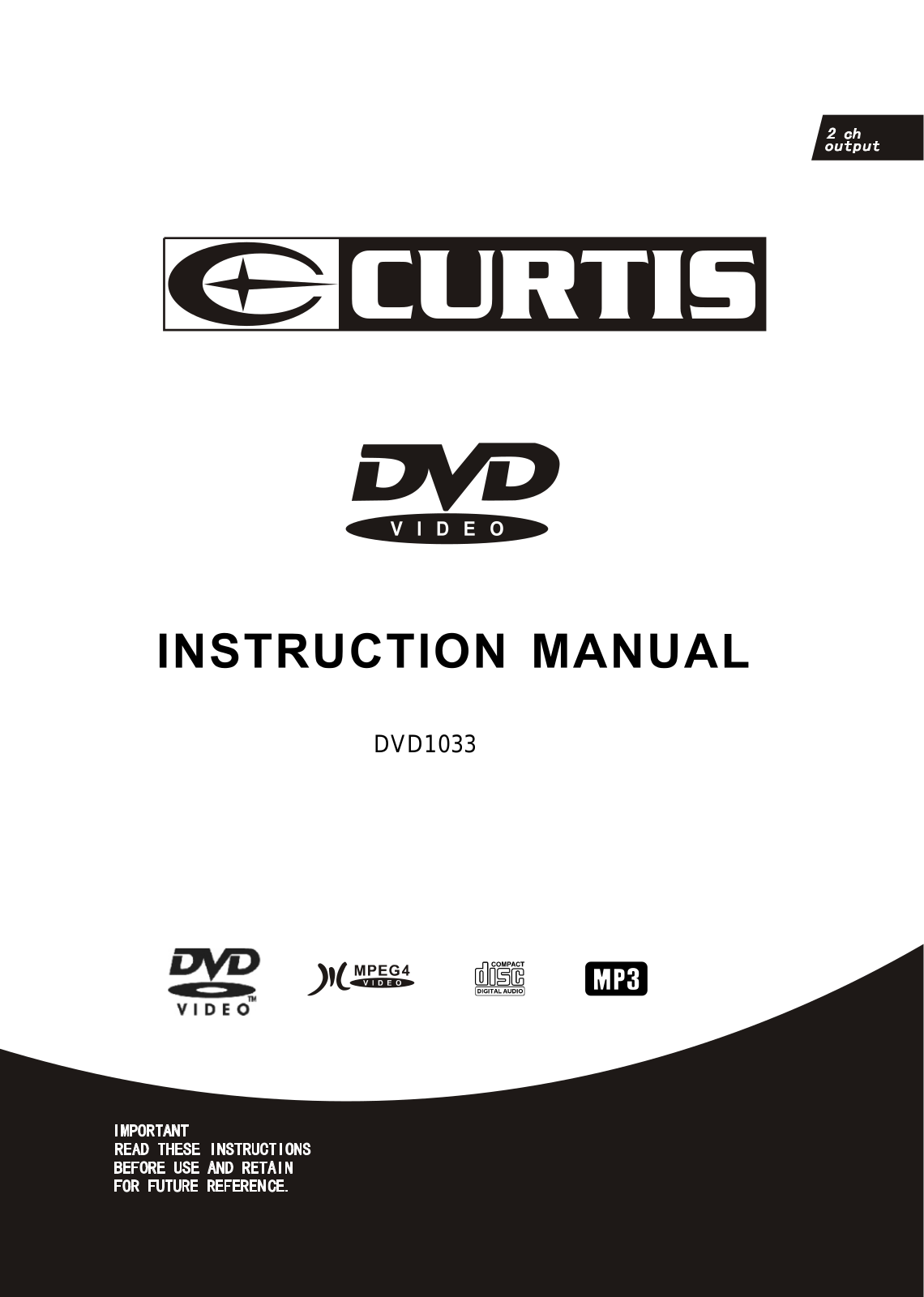 CURTIS DVD1033 User Manual