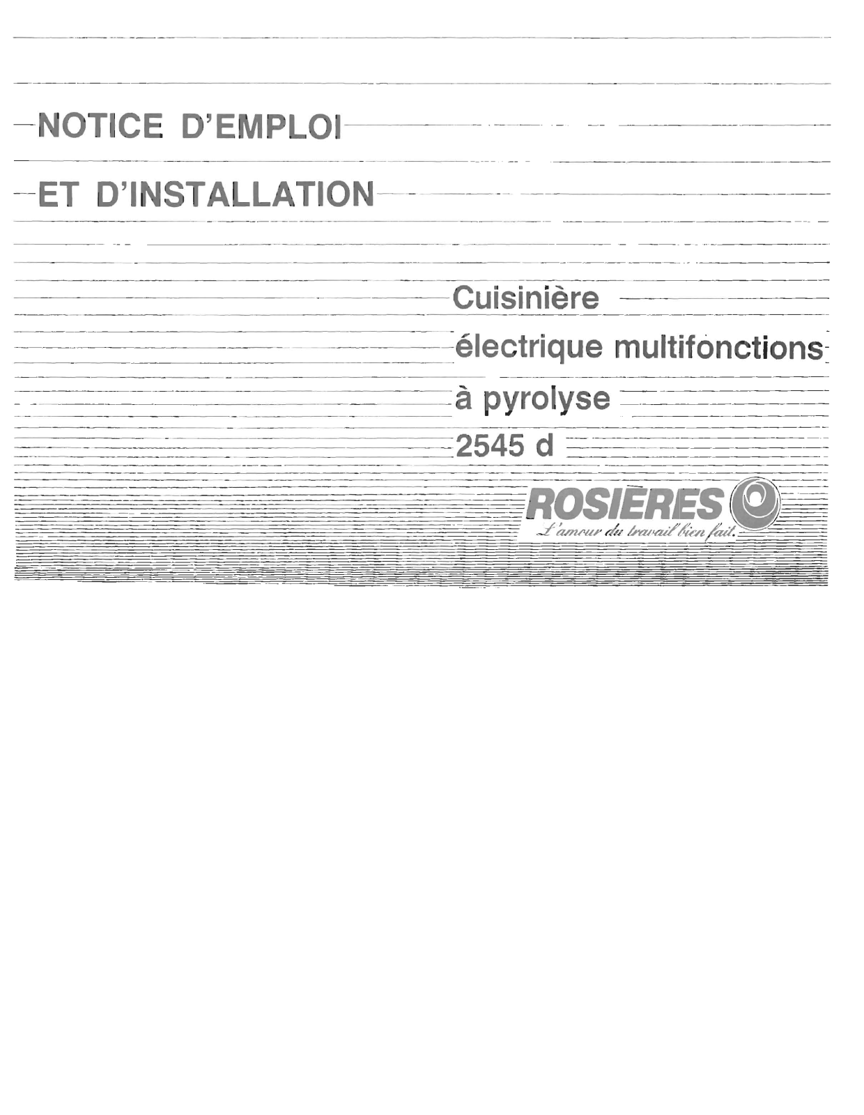 ROSIERES 2545 D User Manual